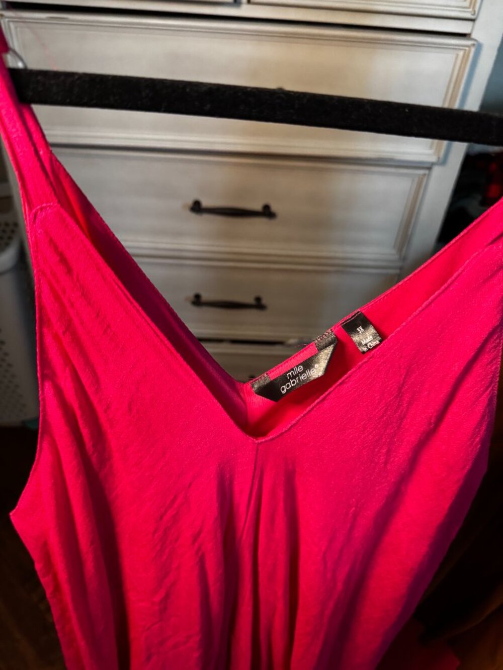 Mlle Gabrielle Pink Handkerchief Hem Boho Maxi Dress (3X) - Picture 4 of 4